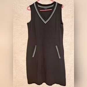 Lands' End Black and White Dress with Elegant Design Size 14